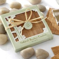 Eco-friendly Natural Bamboo Coaster Favors